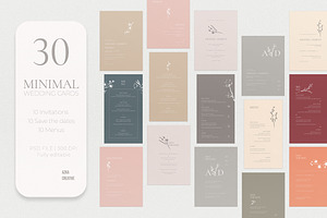 30 Minimal Wedding Cards