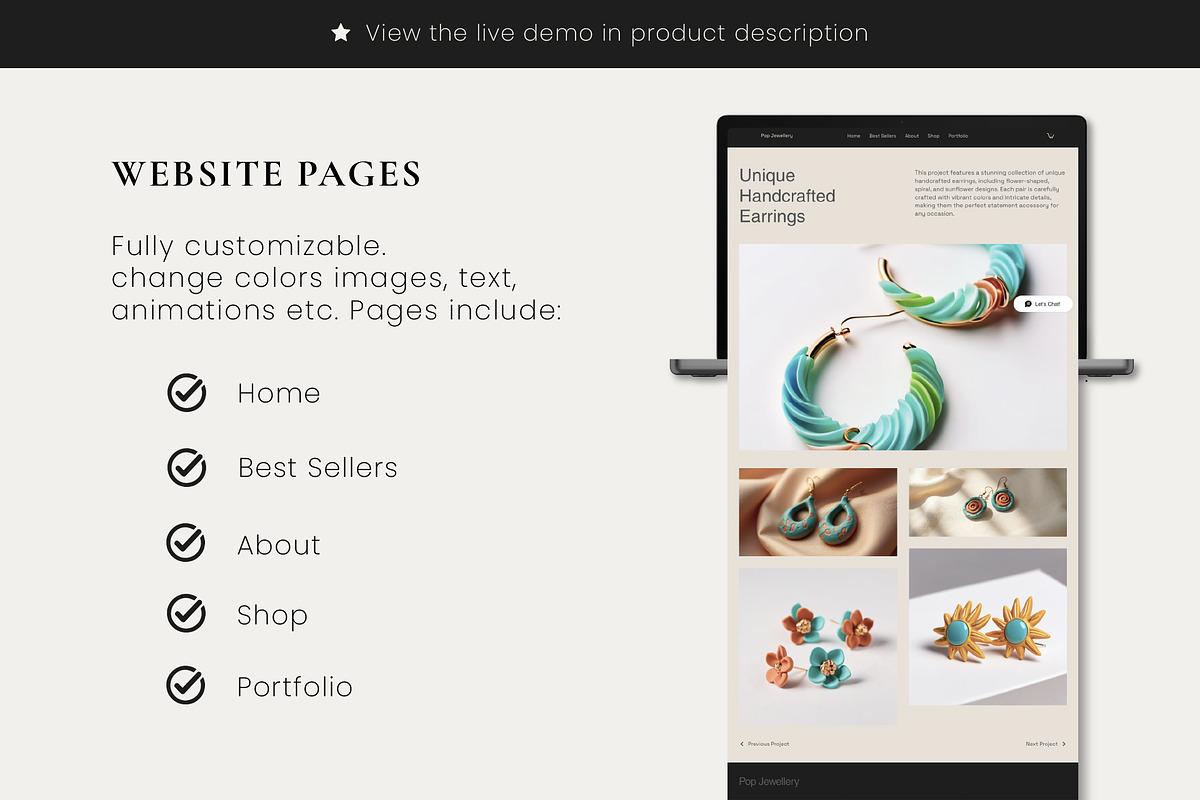 Wix Jewelry Store Website, a Wix Template by Sky Dore Design (Photo 2 of 11)