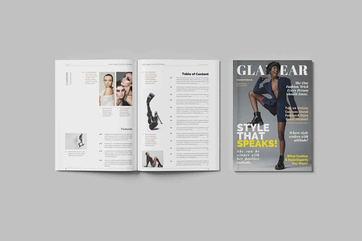 Modern Fashion Magazine Layout, a Magazine Template by Swayang (Photo 2 of 23)