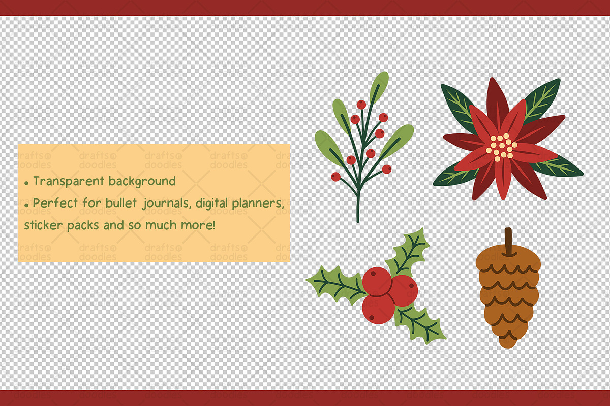 Christmas Foliage Graphic Set, a Pattern Graphic by Drafts n Doodles (Photo 3 of 6)
