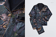 Silk Long-sleeve Pyjama Mockup Set, a Shirt Mockup by creatsy5 (Thumbnail 5 of 12)