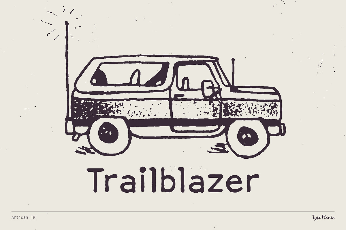Artisan TM – Distressed Typewriter, a Sans Serif Font by Type Mania (Photo 11 of 13)