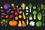 Vegetables vector set, a Food Illustration by Bigio Designs (Thumbnail 2 of 4)