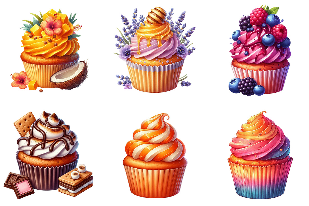 Summer Sweet Cupcake Sublimation, a Seasonal Illustration by DreamArtGraphic (Photo 4 of 4)