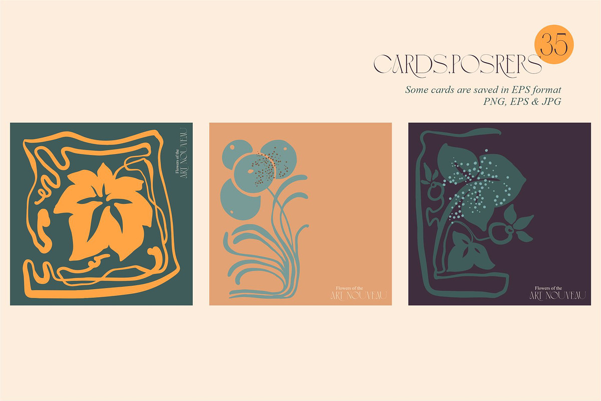 Flowers of the Art Nouveau, a Pattern Graphic by Collection by VY (Photo 2 of 17)