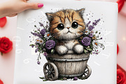 Whimsical Baby Kitten Clipart Bundle, a Transportation Illustration by Digital Artistic99 (Thumbnail 4 of 7)