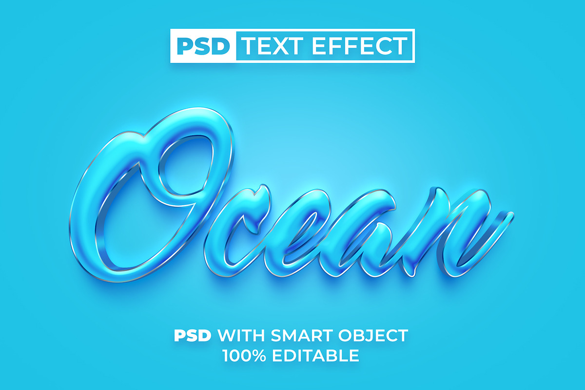 PSD Ocean 3D Text Effect Style, a Layer Style Add-On by Mockmenot (Photo 1 of 2)