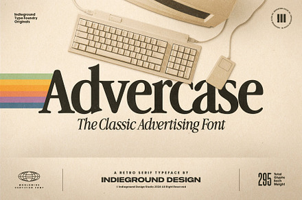 Advercase Font, a Serif Font by Indieground Design Inc.