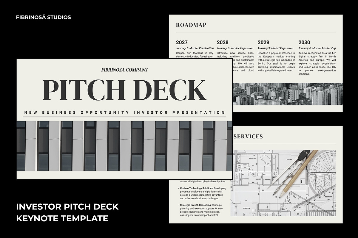 Investor Pitch Deck Keynote, a Presentation Template by FIBRINOSÄ (Photo 1 of 6)
