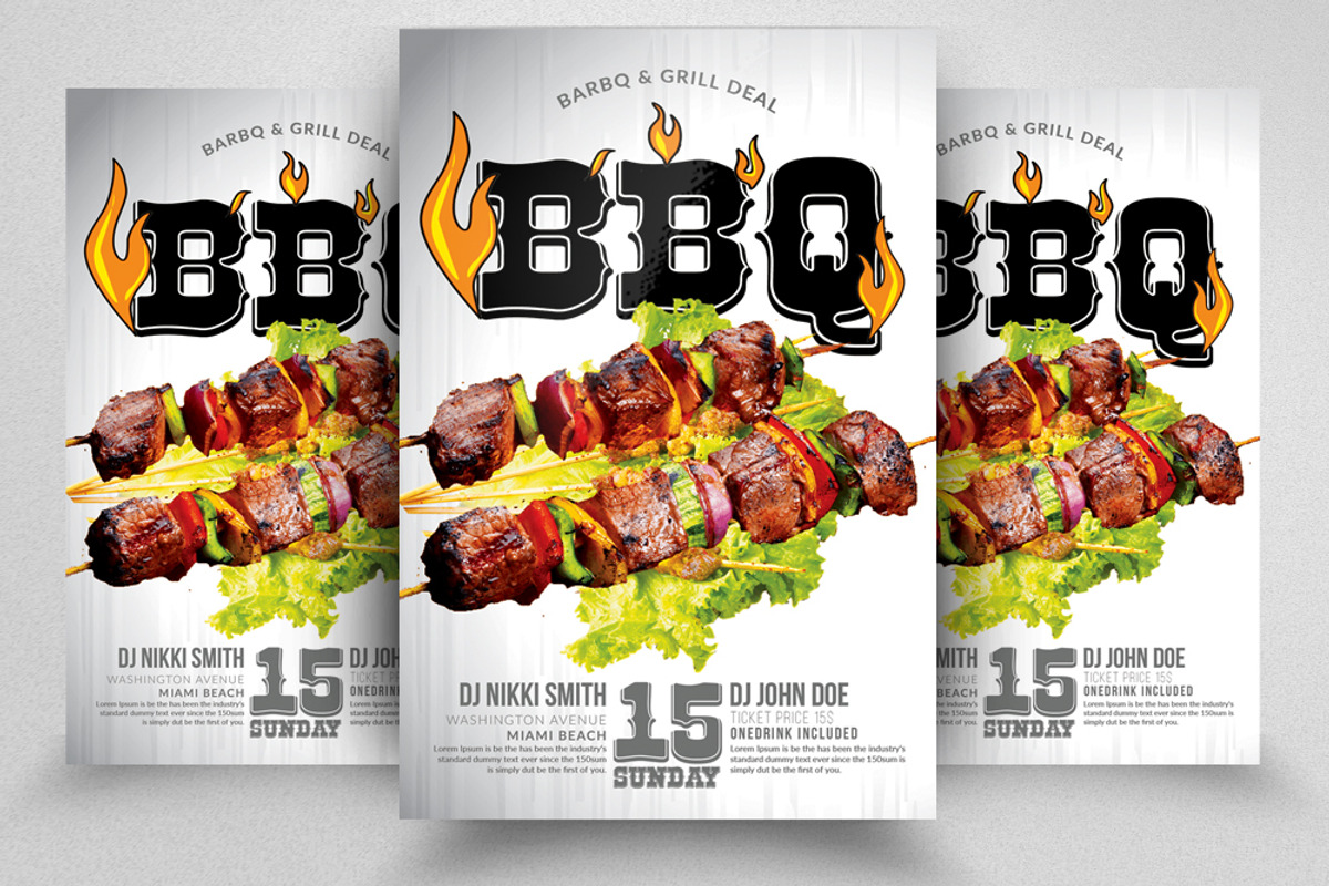 BBQ Grill Party Flyers Template, a Flyer Template by Business Flyers (Photo 1 of 3)