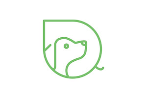 dog pets head portrait flat logo, a Branding & Logo Template by devastd