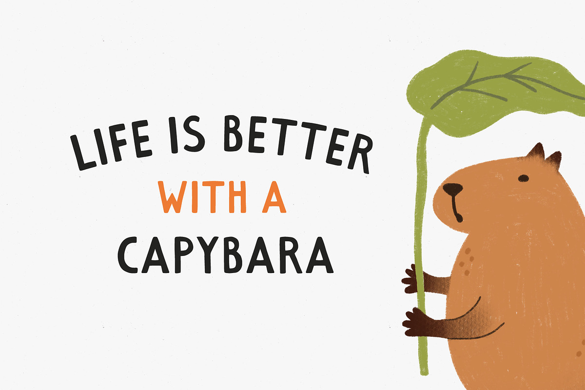 Lovely Capybara | Handwritten font, a Handwritten Font by JuliaVolkova (Photo 3 of 9)