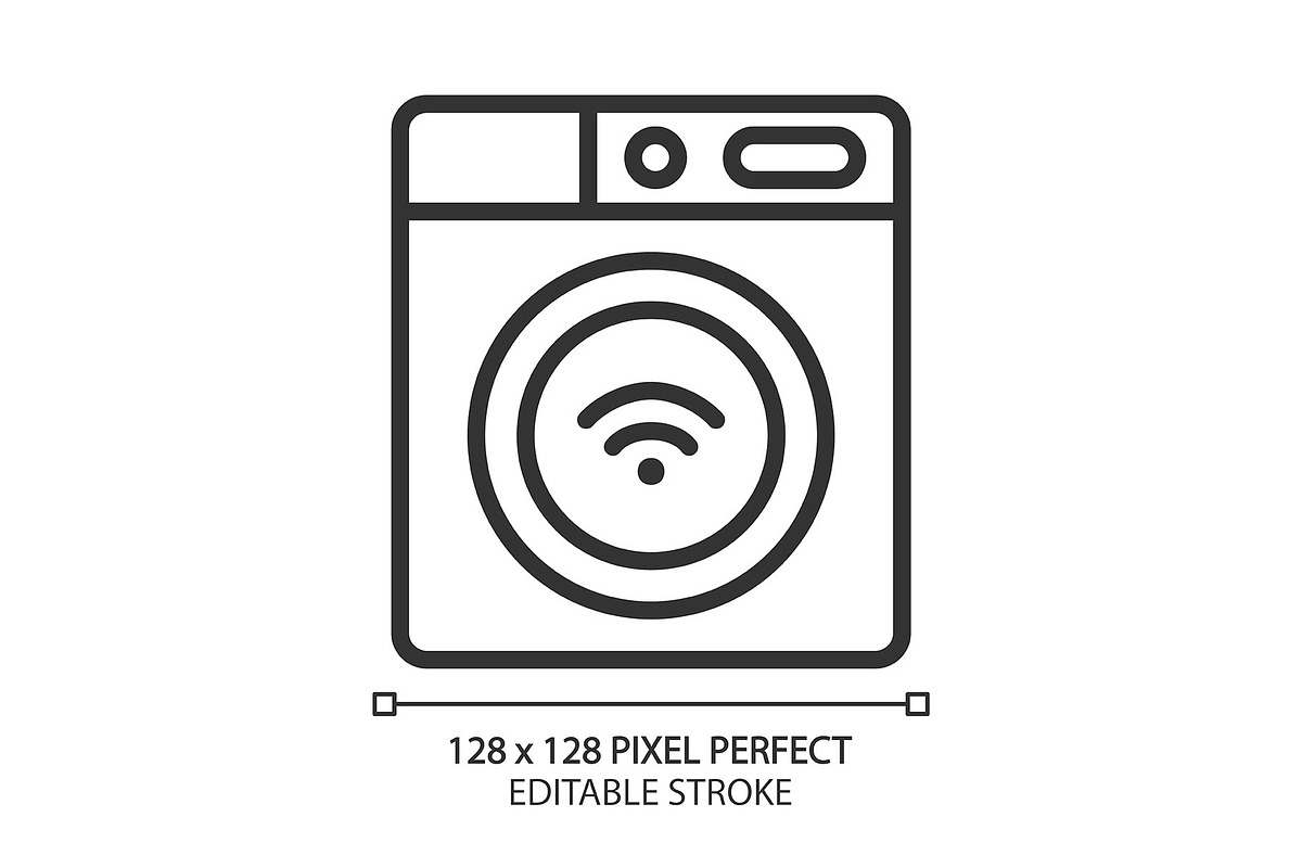 Smart washing machine pixel perfect, an Icon by IMG Visuals