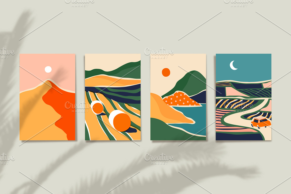 12 Landscape Postcards + more, a Decorative Illustration by Dedraw Studio (Photo 2 of 10)