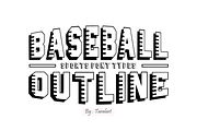 Baseball Outline - Sports Font, a Sans Serif Font by KiddoGlyphs Studio (Thumbnail 1 of 5)