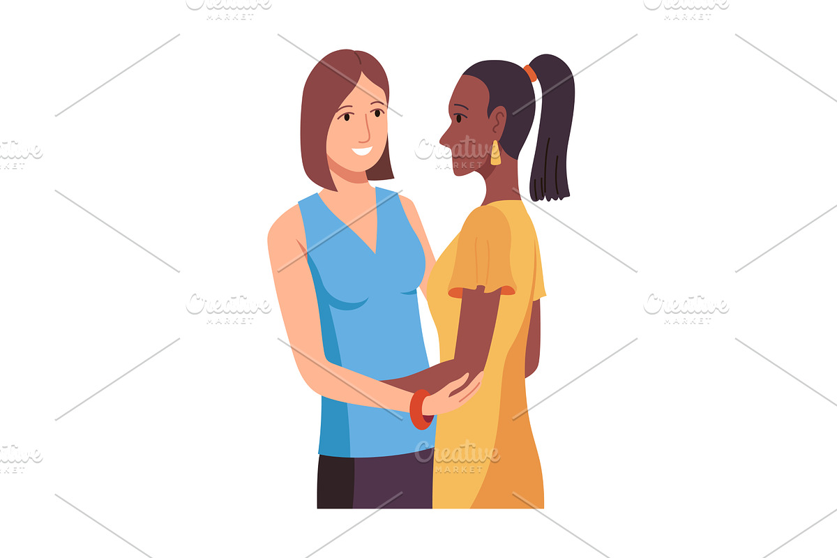 People hugging together with, a Person Illustration by Things for designers