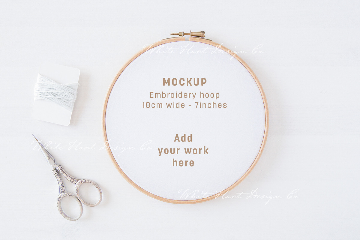 Embroidery hoop mockup, a Product Mockup by White Hart Co.