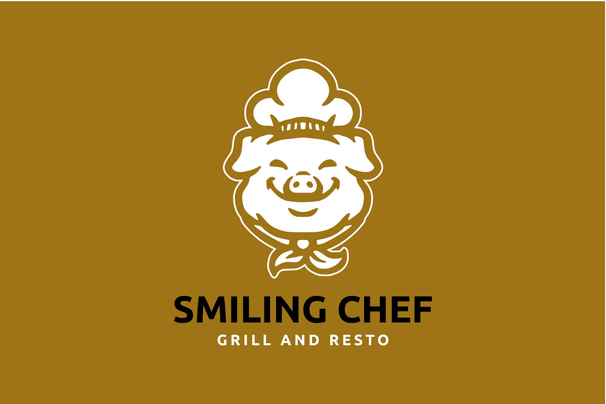 smile pig chef mascot logo, a Branding & Logo Template by Vinsvectory (Photo 2 of 3)