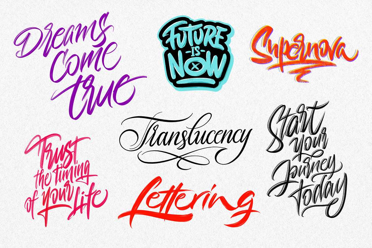 Lettering Brush Set for Procreate, a Brush Add-On by ZenLettering (Photo 9 of 12)
