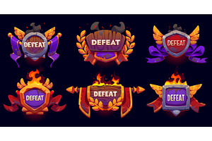 Defeat game frame icons, a Sport Illustration by Vector Tradition