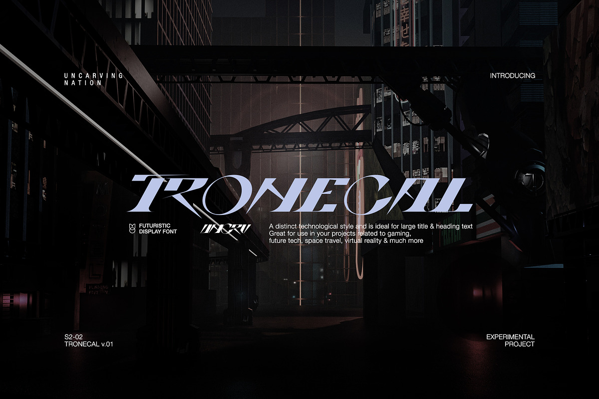 Tronecal - Display Font, a Font by Uncarving (Photo 1 of 4)