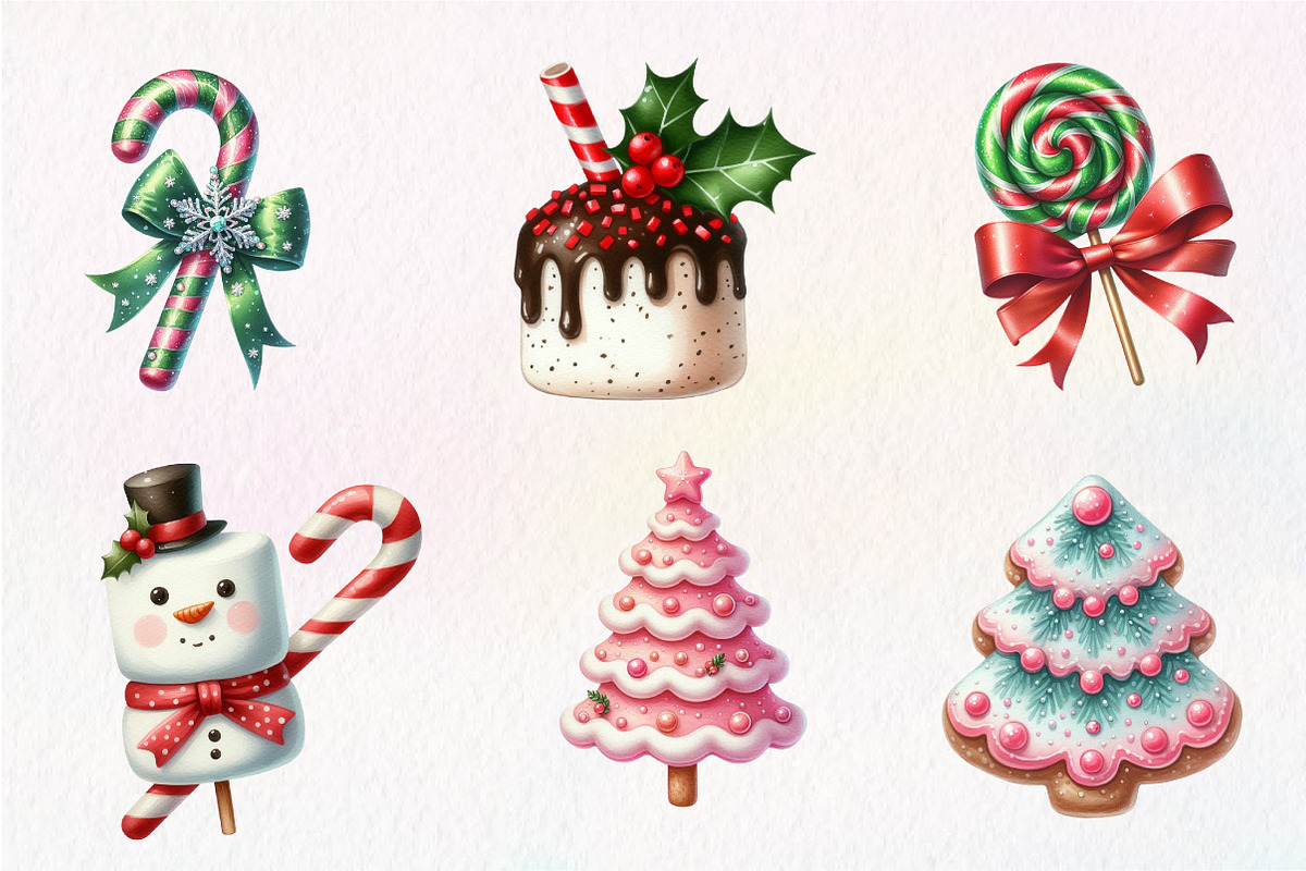 Christmas Candy Sublimation Clipart, an Illustration by CreationArt (Photo 5 of 5)
