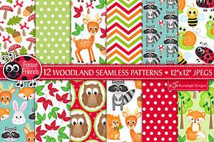 Woodland Animals Digital Paper -P27