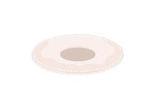 Empty vintage porcelain saucer or, a Food Illustration by Toltemara