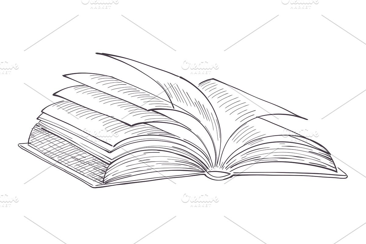 Books vector hand drawn illustration, an Education Illustration by undrey