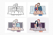 Young couple in cafe, a Food Illustration by Good Studio (Thumbnail 1 of 6)