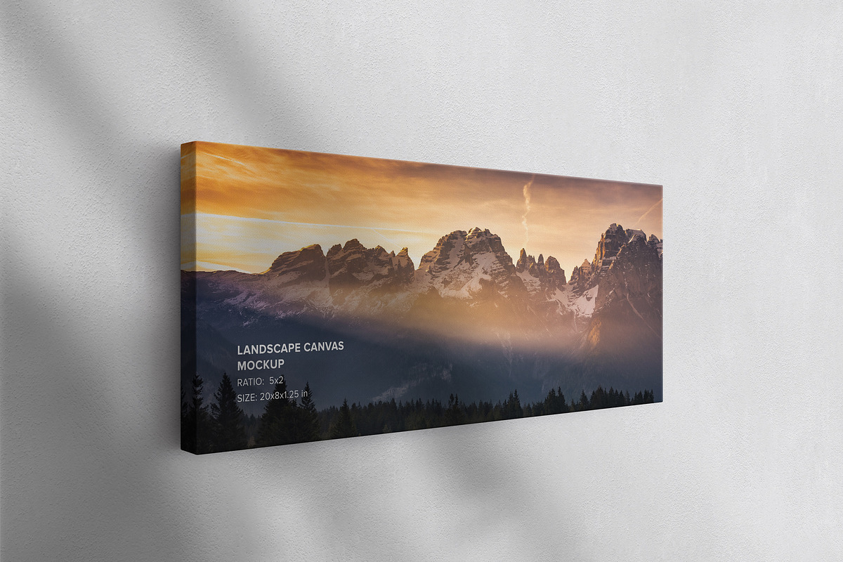Landscape Canvas Ratio 5x2 Mockup, a Print Template by Mockups by Carlos Viloria (Photo 4 of 5)