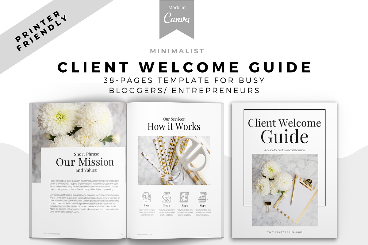 Minimalist Client Welcome Guide Canva