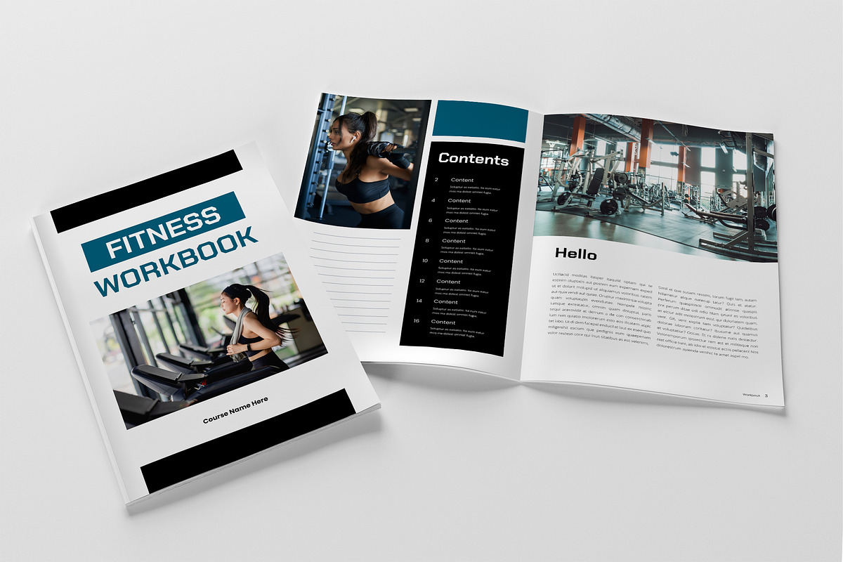 Fitness Simple Modern Workbook, a Brochure Template by UICreative (Photo 4 of 5)