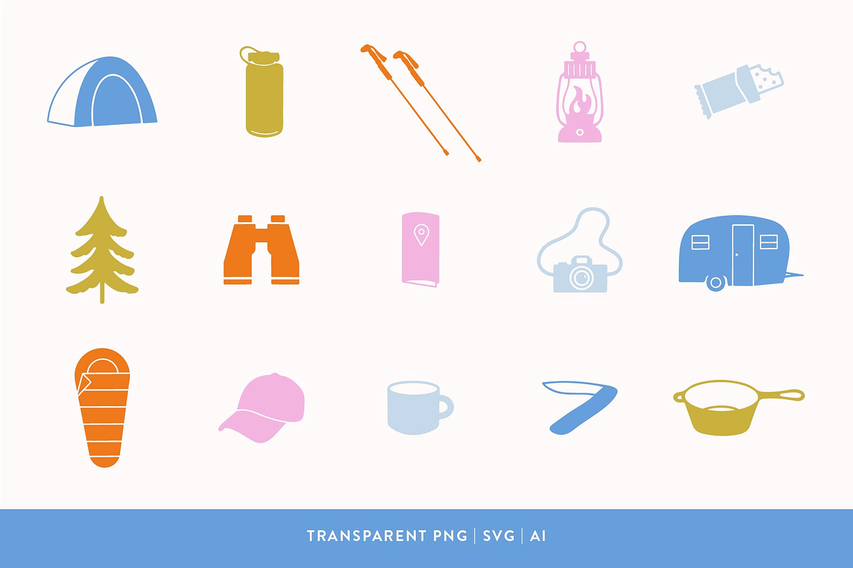 Outdoors Collection - Hiking/Camping, an Illustration by emilywhitedesign (Photo 2 of 7)