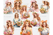 Easter Pastel Clipart | Spring Girl, a Seasonal Illustration by GlamArtZhanna (Thumbnail 4 of 4)