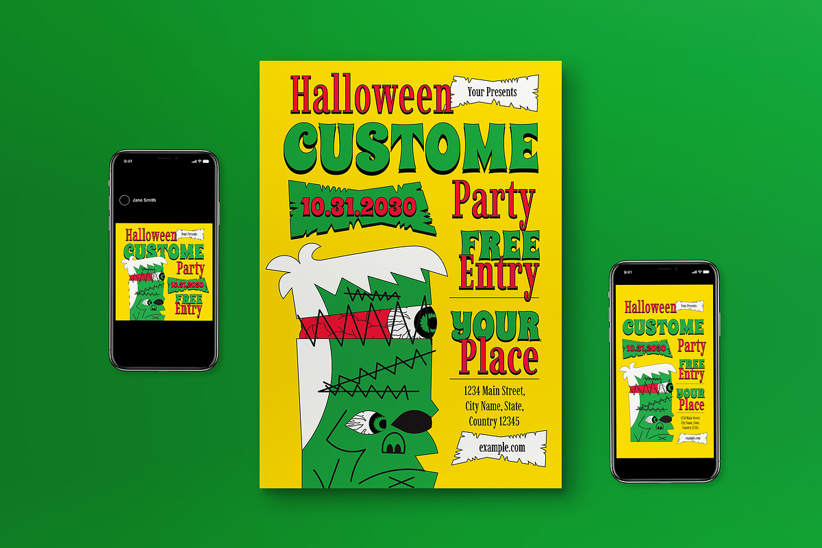 Halloween Costume Party Flyer Set, a Flyer Template by graphicook (Photo 1 of 3)