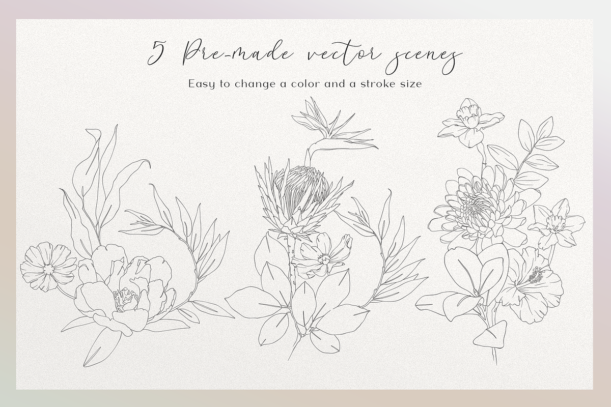 Blossom - floral line art, an Illustration by Anna.Klets (Photo 8 of 14)