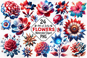 4th of July Flower Clipart, a Seasonal Illustration by RobertsArt (Thumbnail 1 of 7)