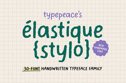 ELASTIQUE STYLO | Font Family, a Handwritten Font by type peace