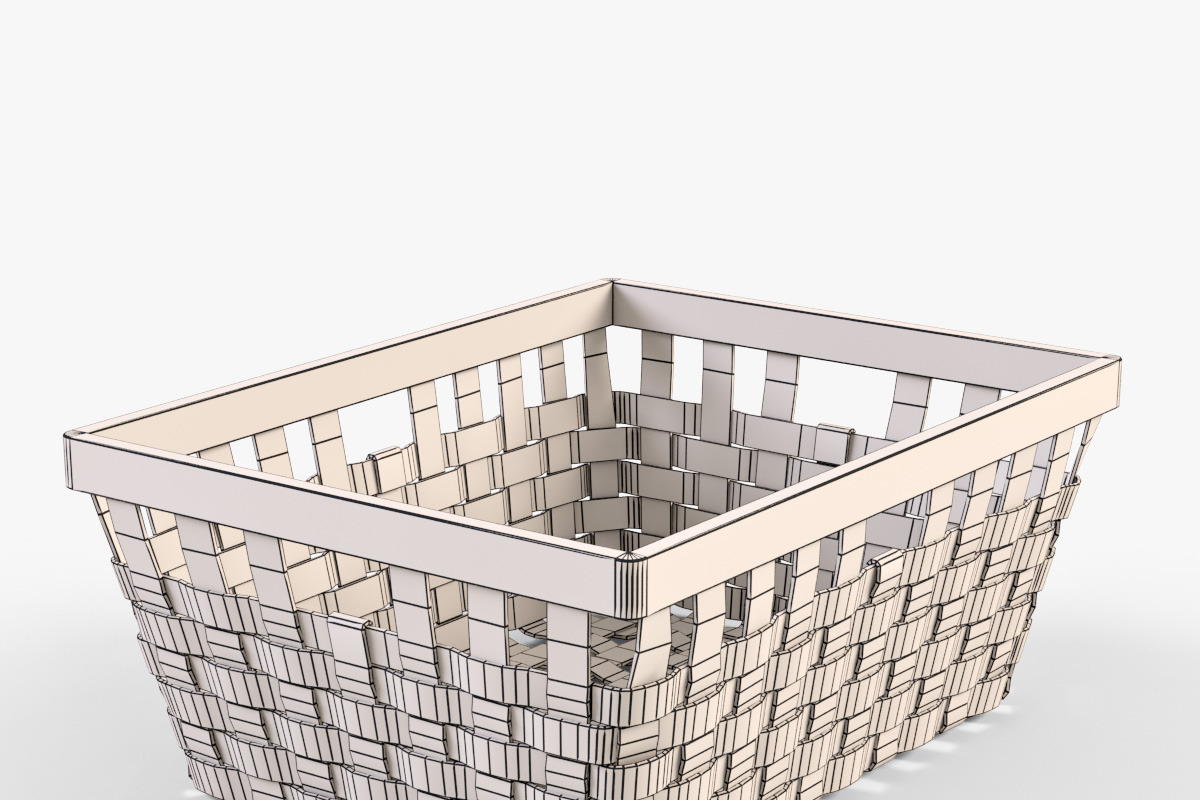 Wicker Basket Ikea Knarra 1 White, an Object 3D Model by Markelos (Photo 6 of 10)