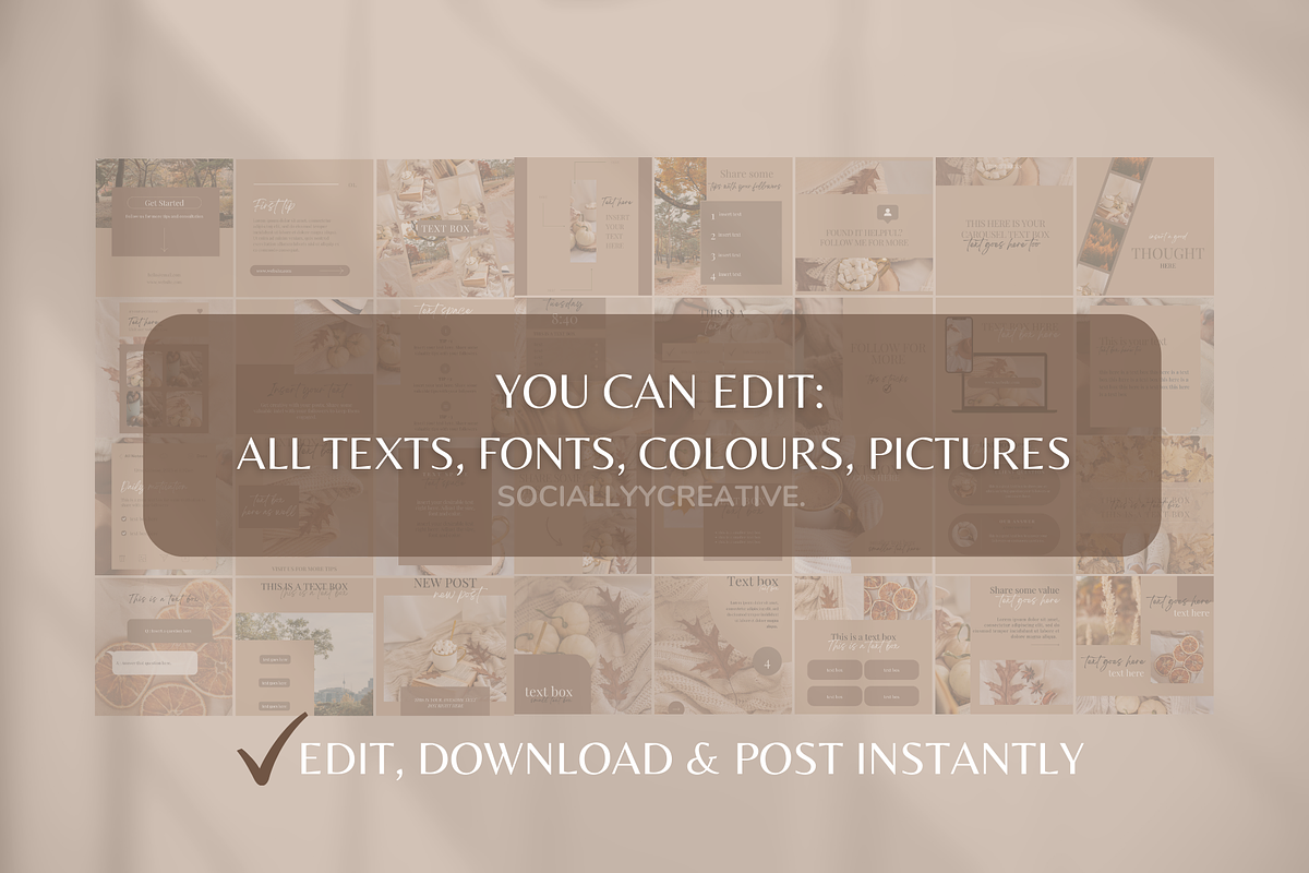 Autumn Instagram Templates, a Social Media Template by SociallyyCreative (Photo 4 of 10)
