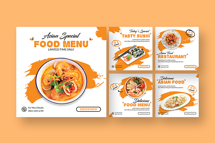 Asian Food - Insataram Post Template