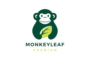 Monkey Leaf Logo Vector Icon