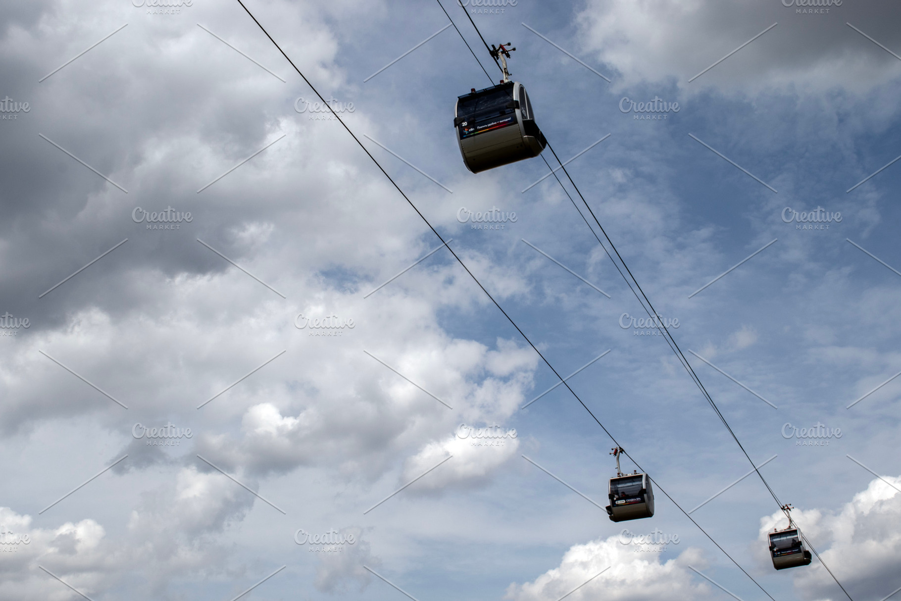 Cable car cabins on cables, a Transportation Photo by Schreibikus