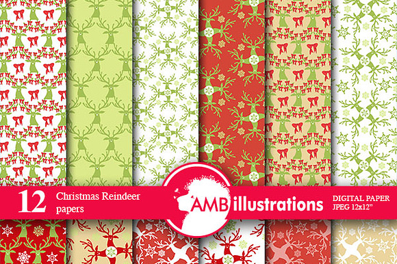 Christmas Reindeer Papers AMB-172 preview 2