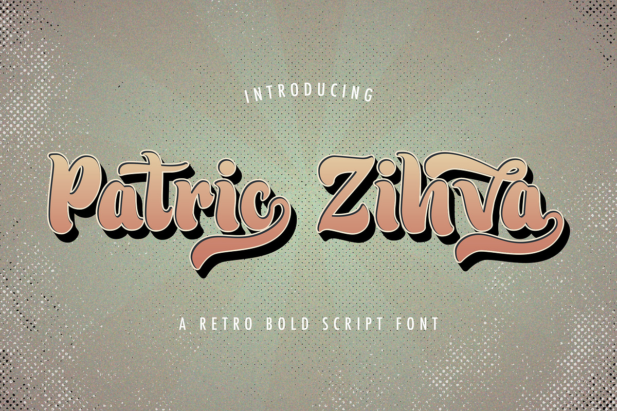 Patric Zihva - Retro Bold Script Fon, a Script Font by StringLabs (Photo 1 of 15)