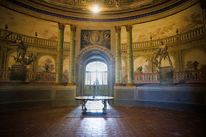 Elliptical vestibule of Villa Palagonia in Bagheria, Sicily, adorned with fresc, an Architecture Photo by Bepslabor