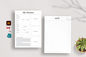 Editable Genealogy Tracker Planner