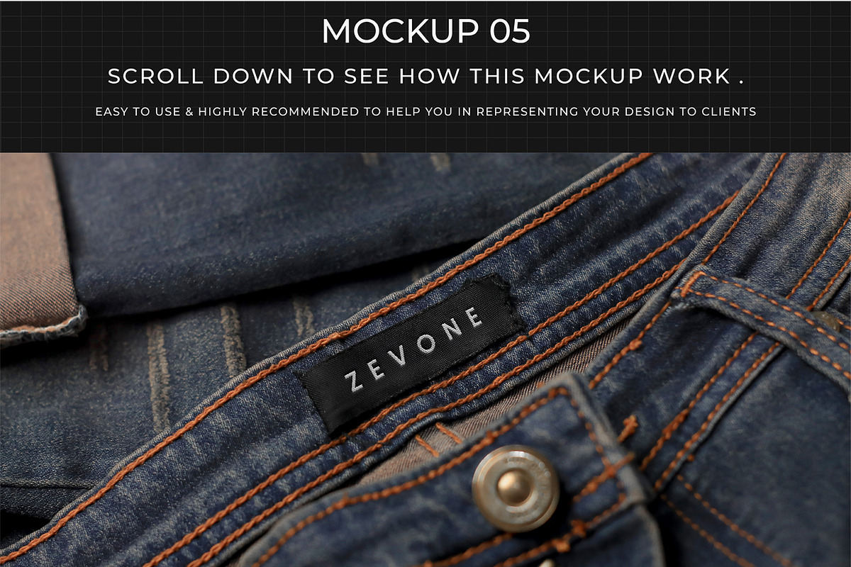 7 Apparel Jeans Labels Logo Mockup, a Bottom Mockup by Assyat (Photo 13 of 16)