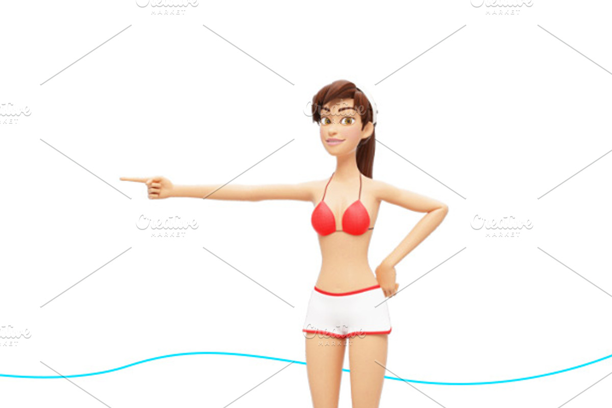 Jenny Swimsuit Character Promo Kit, a Person Illustration by Oleg Ribar (Photo 14 of 27)